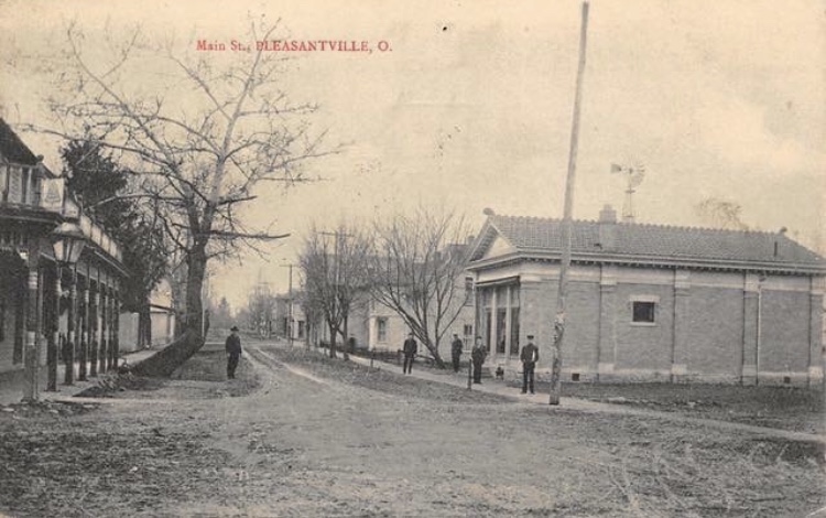 old photo of hidtorical downtown pleasantville, ohio